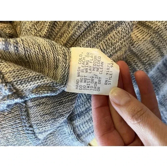 VintageNorm Thompson Sweater Adult XL Blue Striped Cosby Style Sweater Knit Mens - Picture 3 of 6